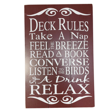 Wall Art - Deck Rules (MDF) 40 x 60cm