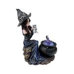 Witch with Owl and Brewing Cauldron