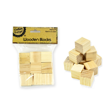 Wooden Blocks 3cm - 9pc