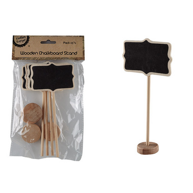 Wooden Chalkboard Stand 4pc