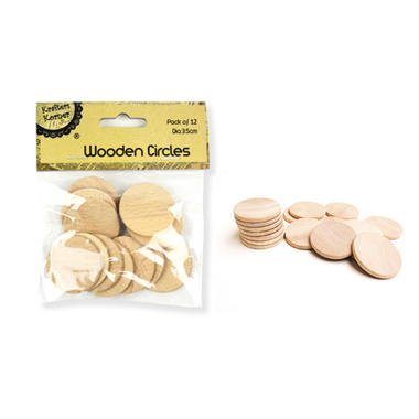Wooden Circles 3.5cm - 12pc