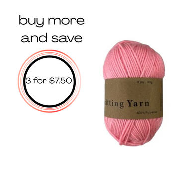 Yarn 80gms 100% Polyester - Baby Pink