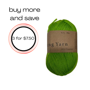 Yarn 80gms 100% Polyester - Frog Green