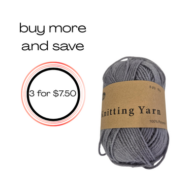Yarn 80gms 100% Polyester - Grey