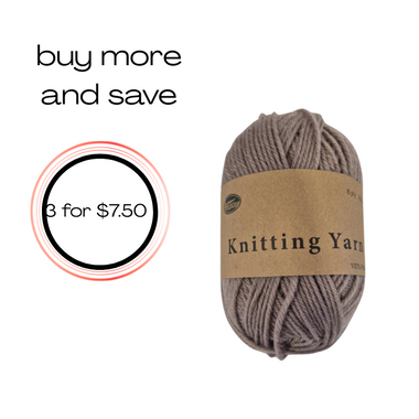 Yarn 80gms 100% Polyester - Grey Brown