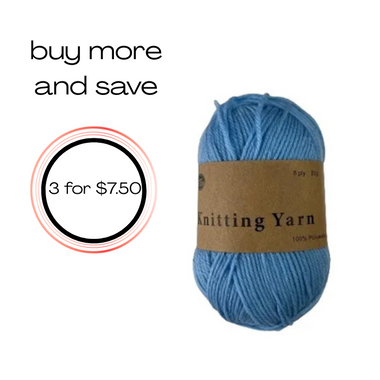 Yarn 80gms 100% Polyester - Light Blue