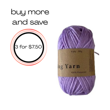 Yarn 80gms 100% Polyester - Light Purple