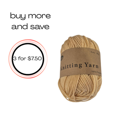 Yarn 80gms 100% Polyester - Pale Gold