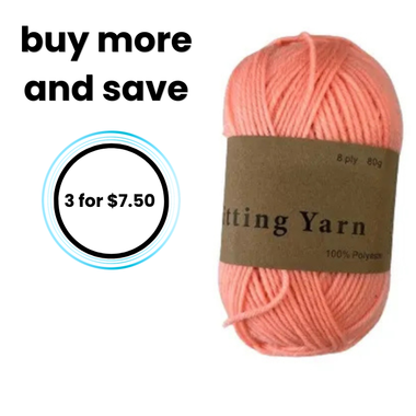 Yarn 80gms 100% Polyester - Salmon Pink