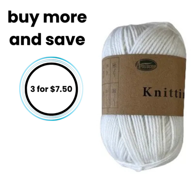 Yarn 80gms 100% Polyester - White