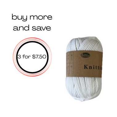 Yarn 80gms 100% Polyester - White