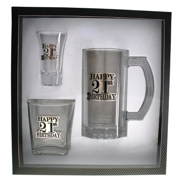 21st Badged SSS Gift Glass Set