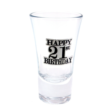 21st Badged Shot Glass