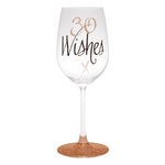 30th Wishes Rose Gold Wine Glass