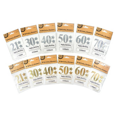 3D Birthday Foil Sticker