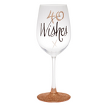 40th Wishes Rose Gold Wine Glass