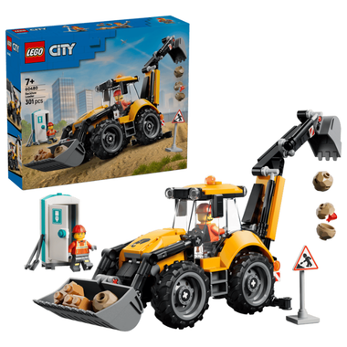 60480 City - Yellow Backhoe Loader