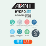 Avanti HydroUltra Bottle 1L Black