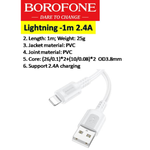 BX111 Lightning Fast Charging 2.4A Data Cable - 1m (White Box)