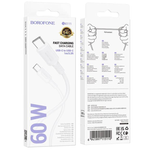 BX111 Type C to C 60w Fast Charging Data Cable - 1m (White Box)