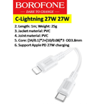 BX111 Type C to Lightning 27w Fast Charging Data Cable - 1m (White Box)