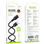 BX113 Lightning to USB Silicone Charging Cable - 3m (White/Green Box)