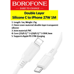 BX115 Type C to Lightning 27w Silicone Fast Charging Cable - 1m (White Box)