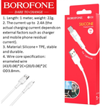 BX30 Lighting Silicone Charging Data Cable - 1m (Red Box)