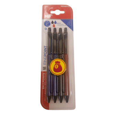 Ballpoint Pen 0.7mm 4 Pce Set