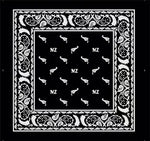 Bandana Black with Silver Fern Design