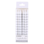 Birthday Candles Silver Stripe 12pk