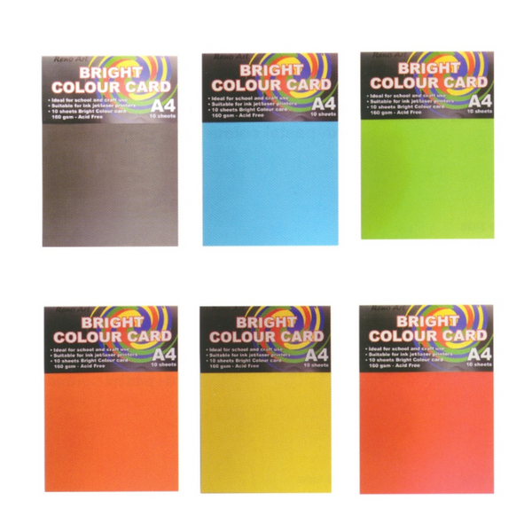 Bright Colour Card Asst 10 Sheets – Sunny's Variety Stores
