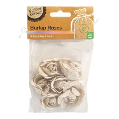 Burlap Roses Adhesive 6pk