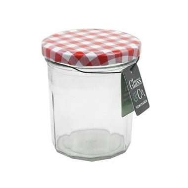 CLEO Glass Jar Checkered Lid 310ml