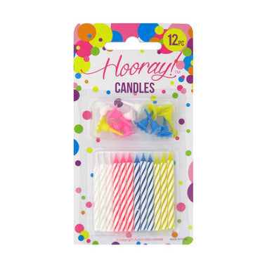 Candle Birthday 12pc with Holders 6cm