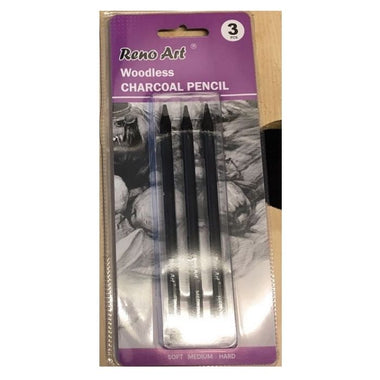 Charcoal Pencil Woodless 3pc