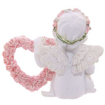 Cherub With Pink Rose Heart