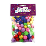 Craft - Glitter Pom Poms 100pc