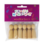 Craft - Peg Dolly Puppets Natural 5cm 6pc