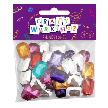 Craft Rhinestones Asst Colours 18mm 40p