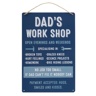 Dads Work Shop Metal Sign