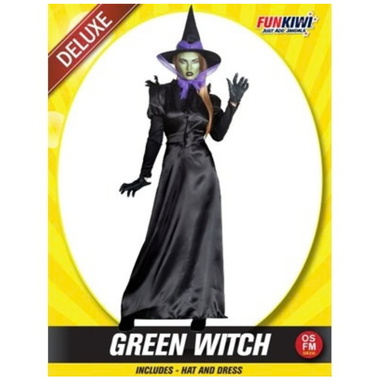 Deluxe Adult Costume - Green Witch OSFM