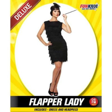 Deluxe Black Flapper Costume - Adults