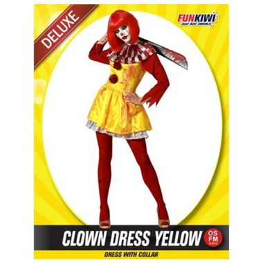Deluxe Costume Adults - Clown Dress Yellow