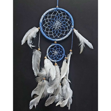 Dreamcatcher Blue/White Feathers