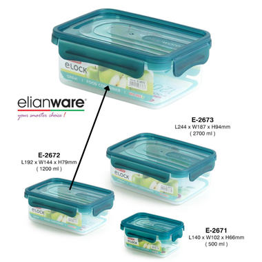 E-Lock Airtight Seal Container 1200ml