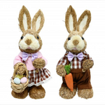 Easter Sisal Bunny Dressed 32cm Asst