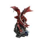 Fire Dragon with Sword Guarding Crystals