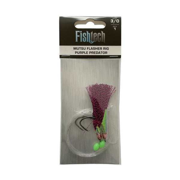 Fishtech 3 Mutsu Economy Flasher Rig Purple Predator – Sunny's Variety ...