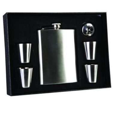Flask Set with Four Shot Glasses